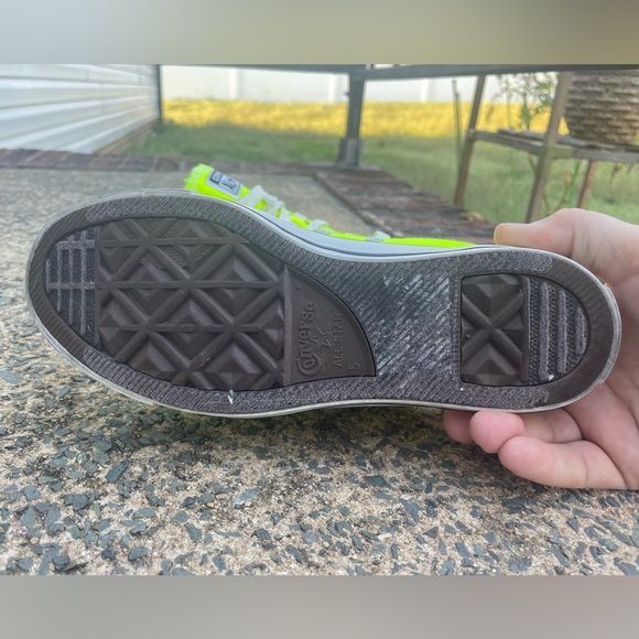 Women’s Neon Green Low Top Converse Lace Up Sneakers - Picture 5 of 9